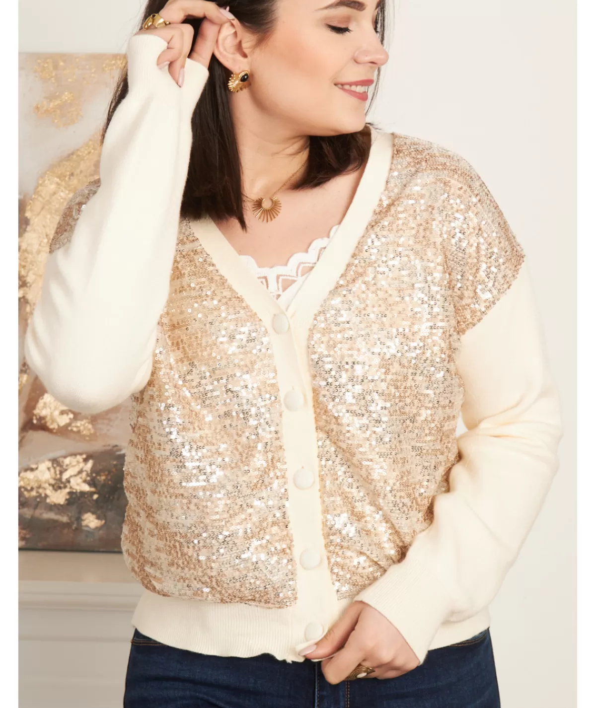 La boutique de Lilie Pulls / Gilets>GILET NAYA Dore
