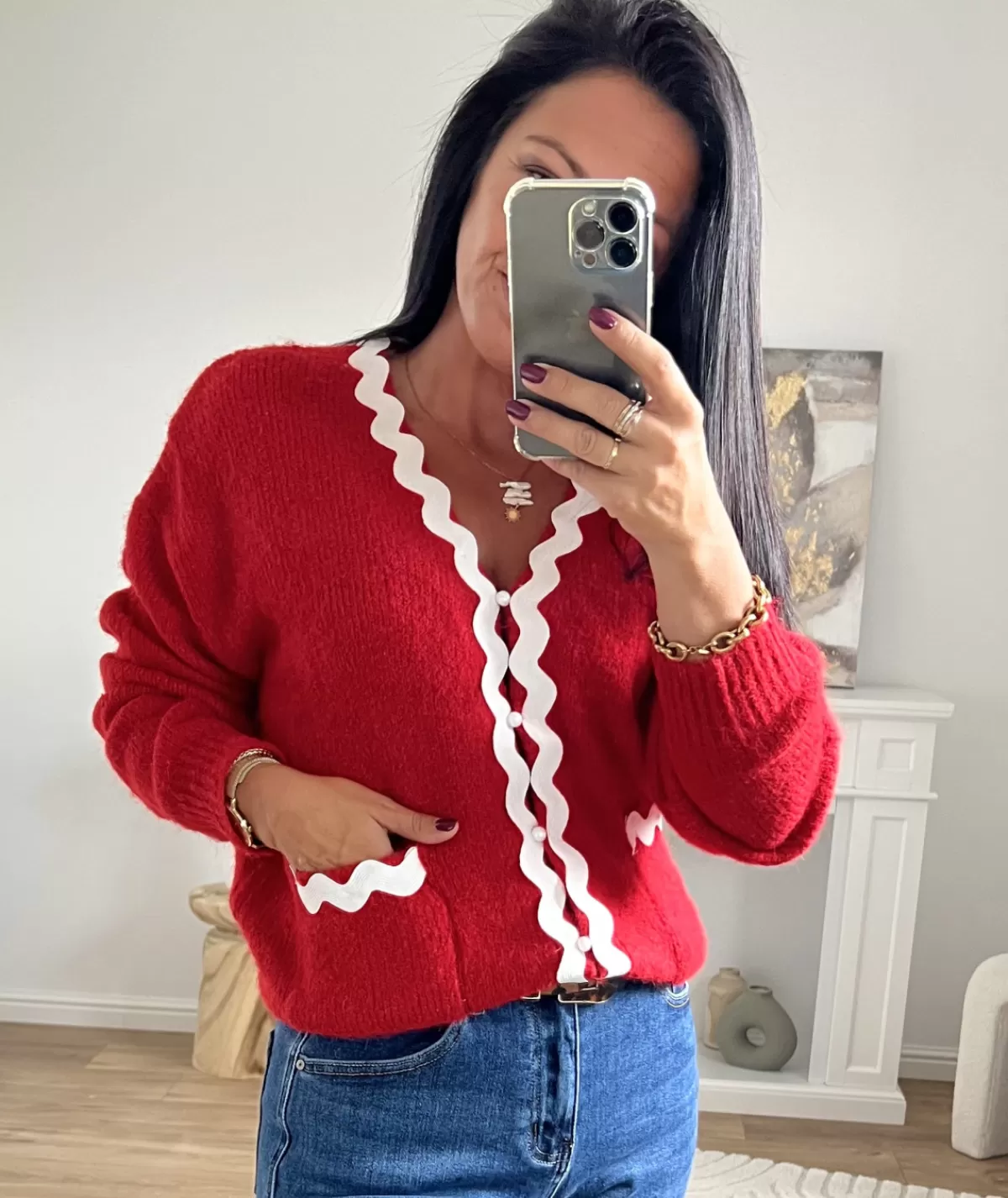 La boutique de Lilie Pulls / Gilets>GILET OLIVIA Rouge