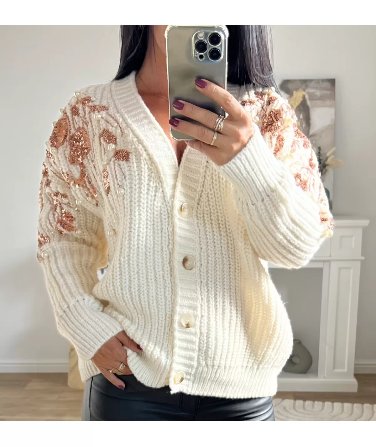 La boutique de Lilie Pulls / Gilets>GILET ZINEDINE Beige
