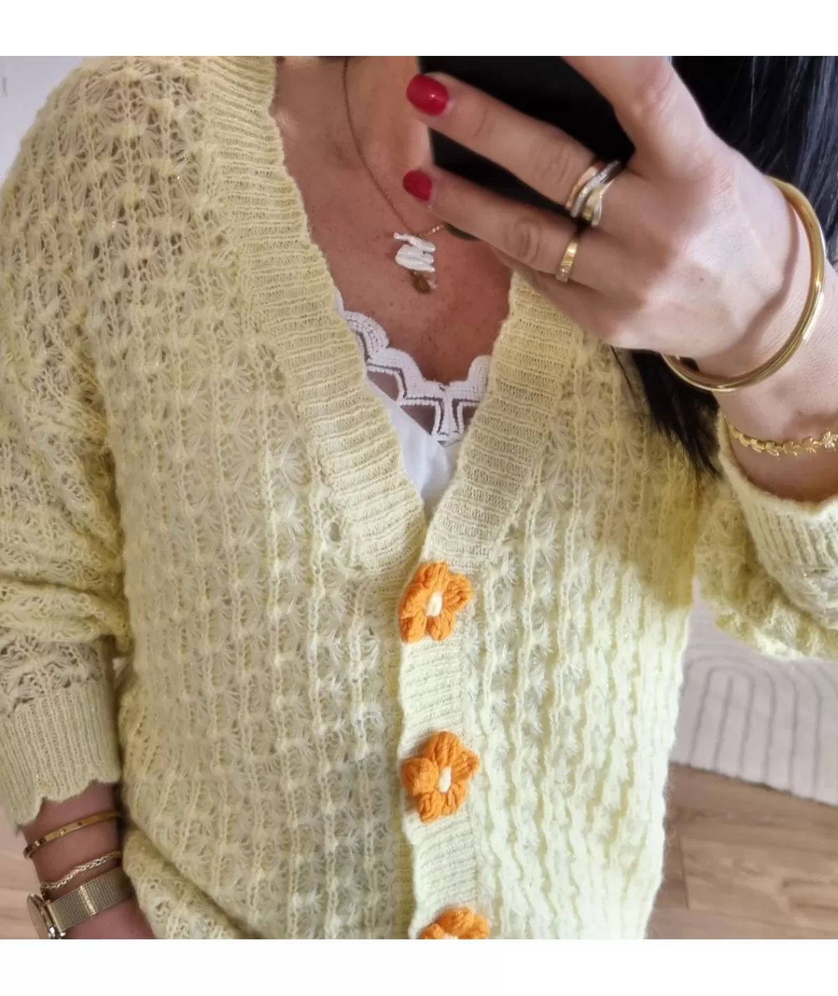 La boutique de Lilie Pulls / Gilets>GILET ZORA Jaune