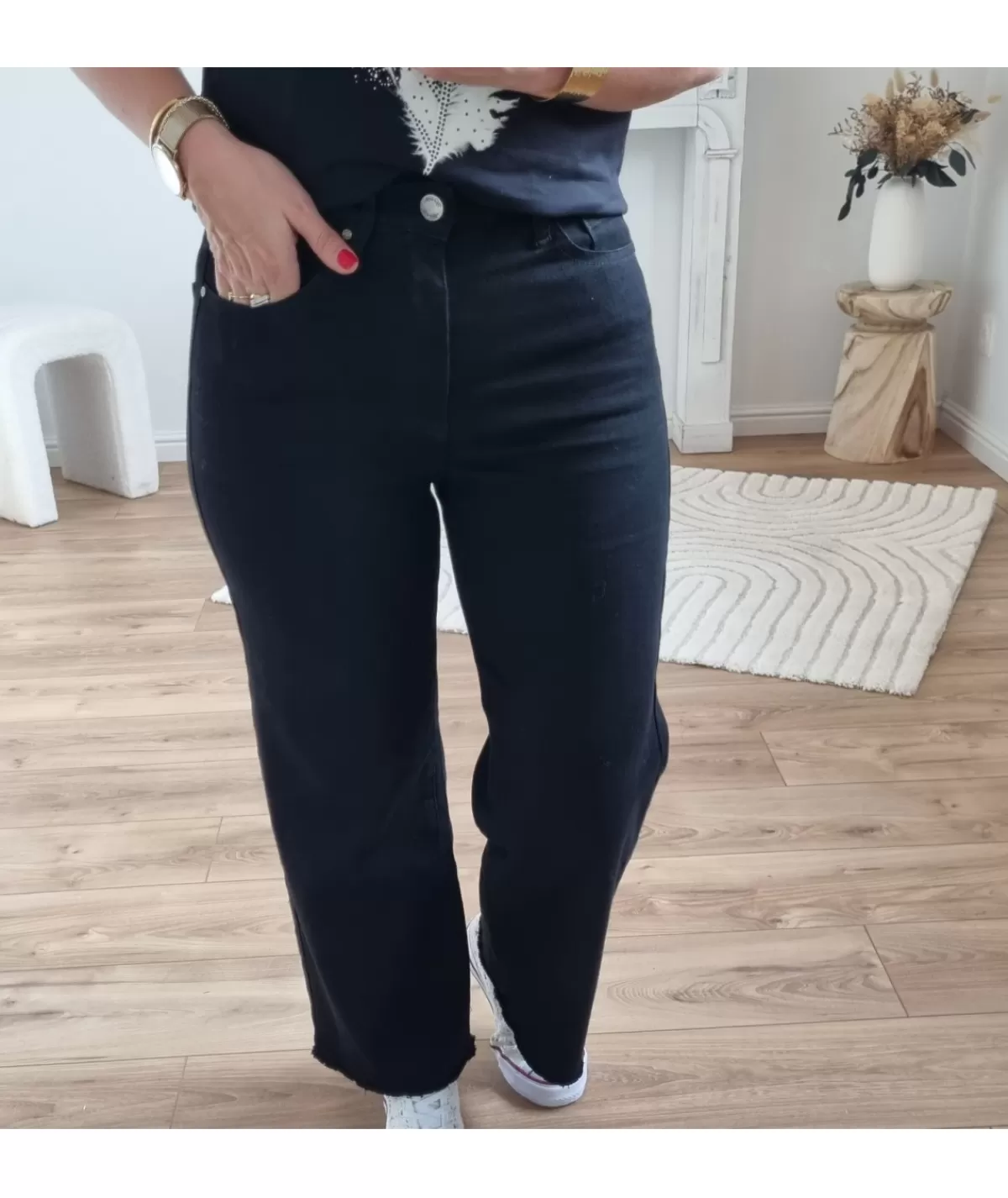 La boutique de Lilie Jeans / Pantalons>JEANS ARABESQUE 7/8 Noir