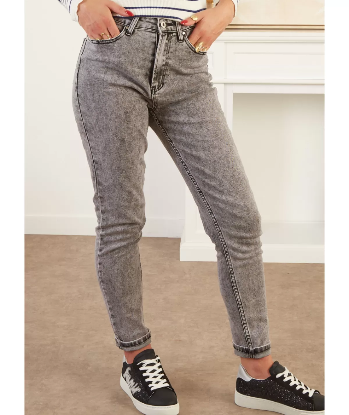 La boutique de Lilie Jeans / Pantalons>JEANS BERNADETTE Gris