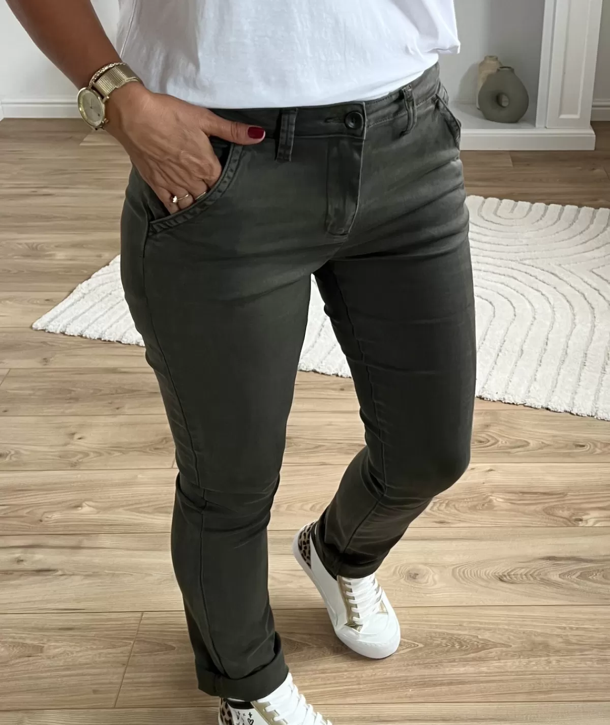 La boutique de Lilie Jeans / Pantalons>JEANS DELPHINE Kaki