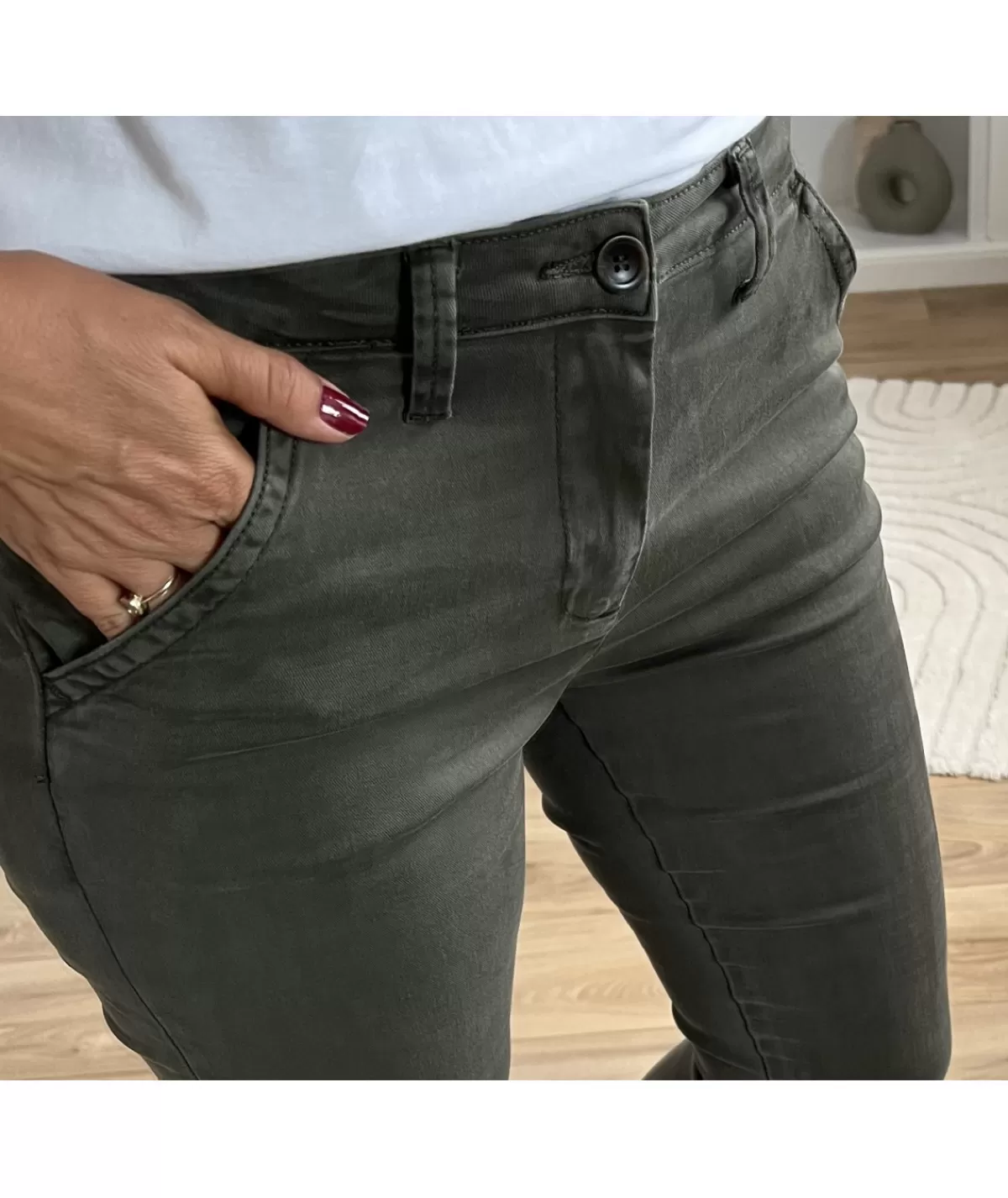 La boutique de Lilie Jeans / Pantalons>JEANS DELPHINE Kaki