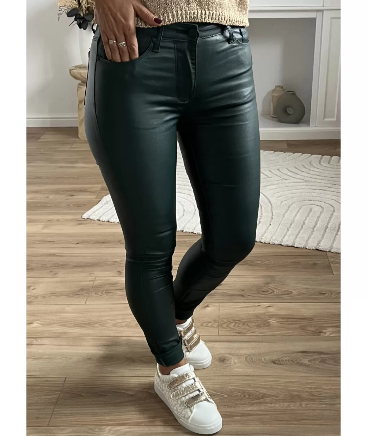 La boutique de Lilie Jeans / Pantalons>JEANS HUILE DERINA II Vertsapin