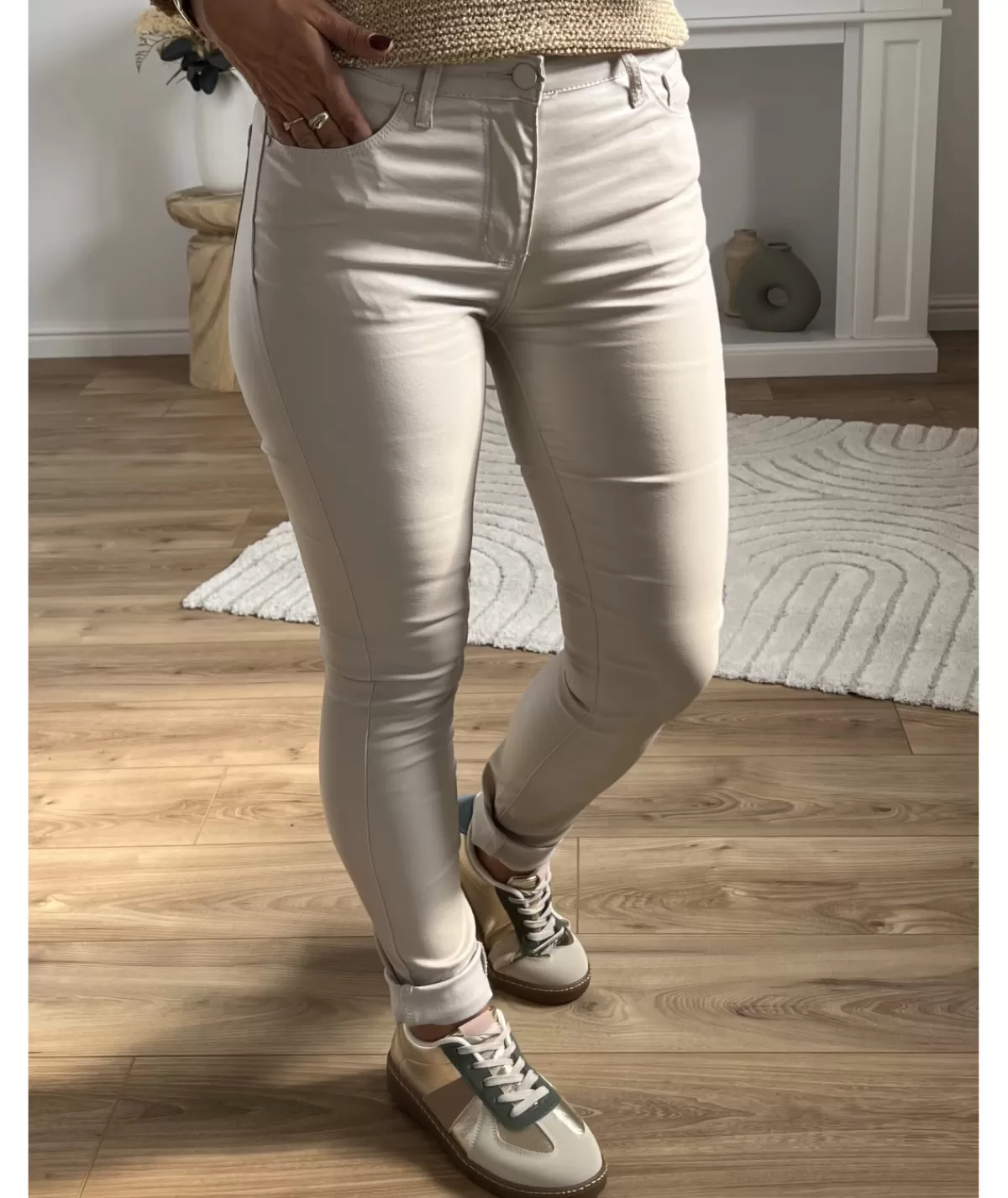 La boutique de Lilie Jeans / Pantalons>JEANS HUILE DERINA II Beige