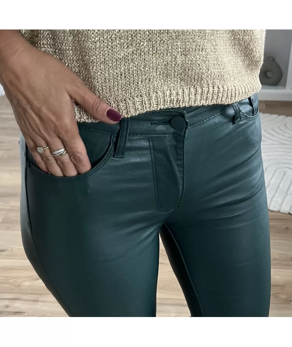 La boutique de Lilie Jeans / Pantalons>JEANS HUILE DERINA II Vertsapin