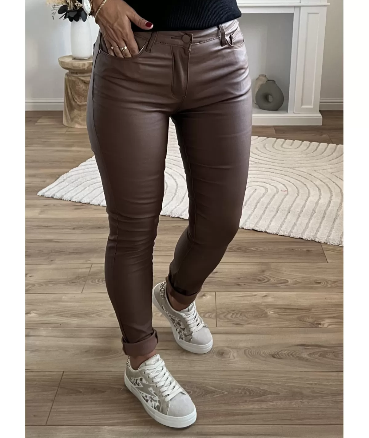 La boutique de Lilie Jeans / Pantalons>JEANS HUILE ROSALIE Camel