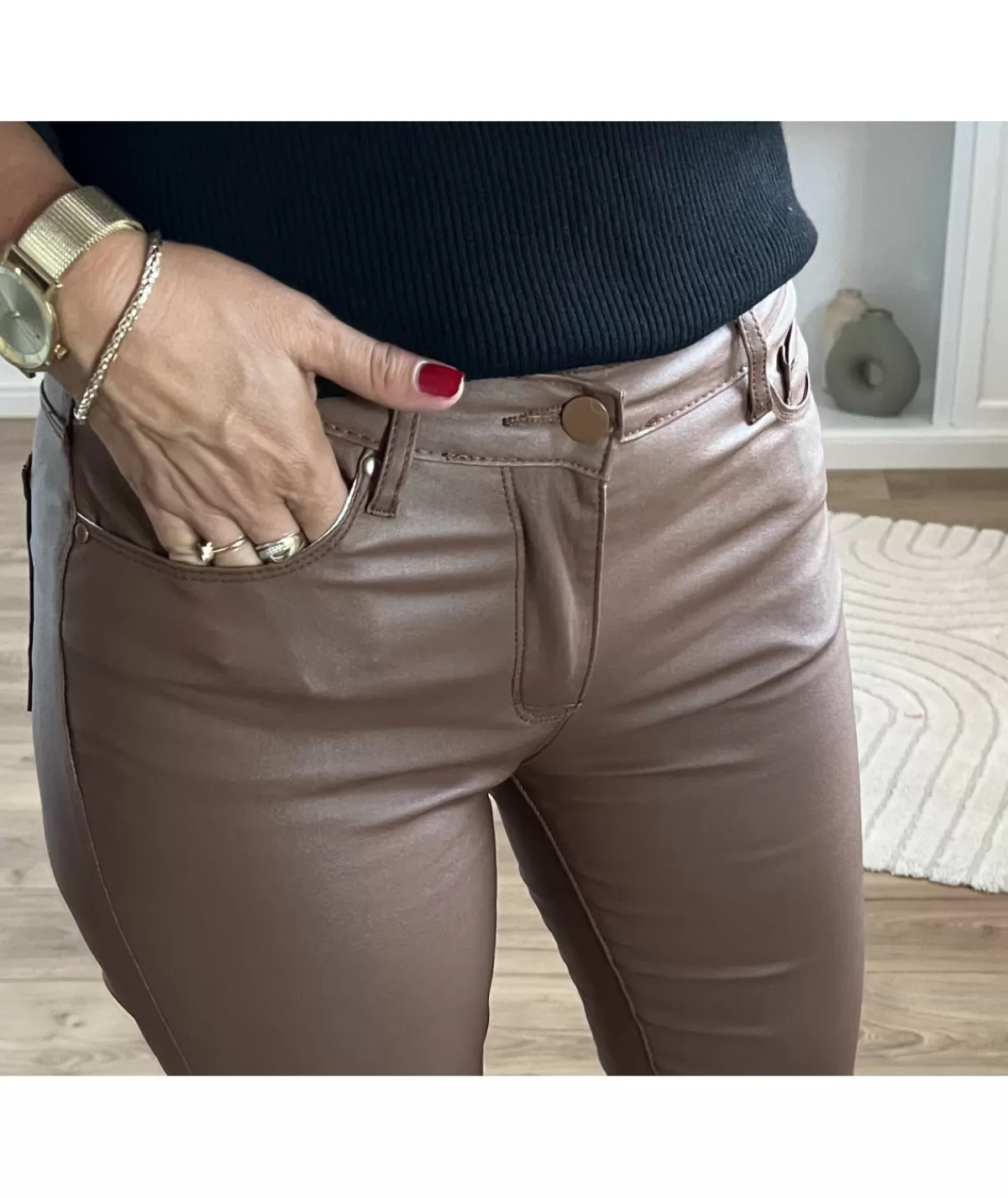 La boutique de Lilie Jeans / Pantalons>JEANS HUILE ROSALIE Camel