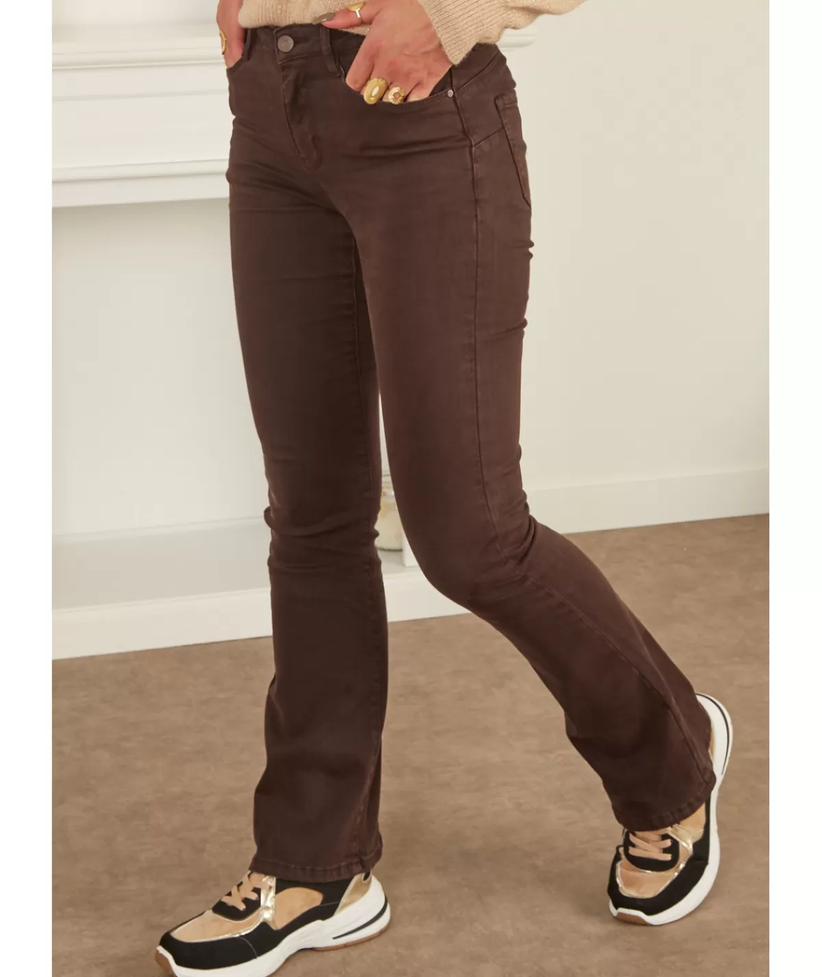 La boutique de Lilie Jeans / Pantalons>JEANS LINDA Marron