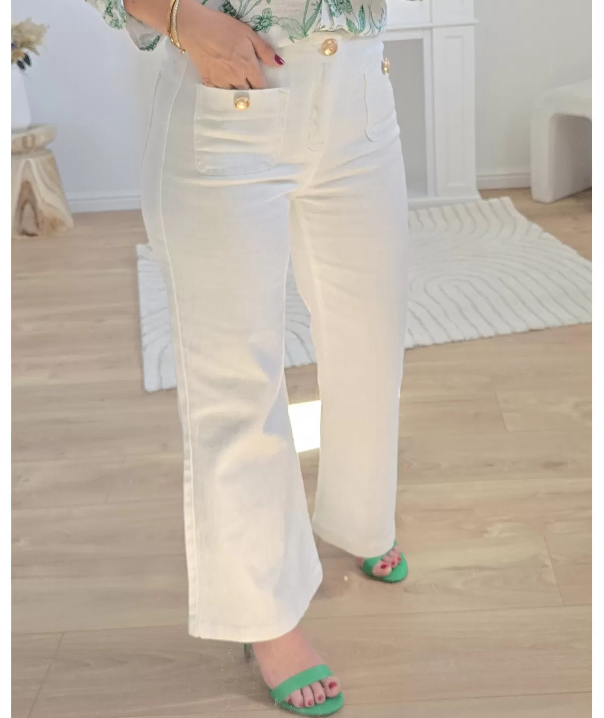 La boutique de Lilie Jeans / Pantalons>JEANS PRISCA Blanc