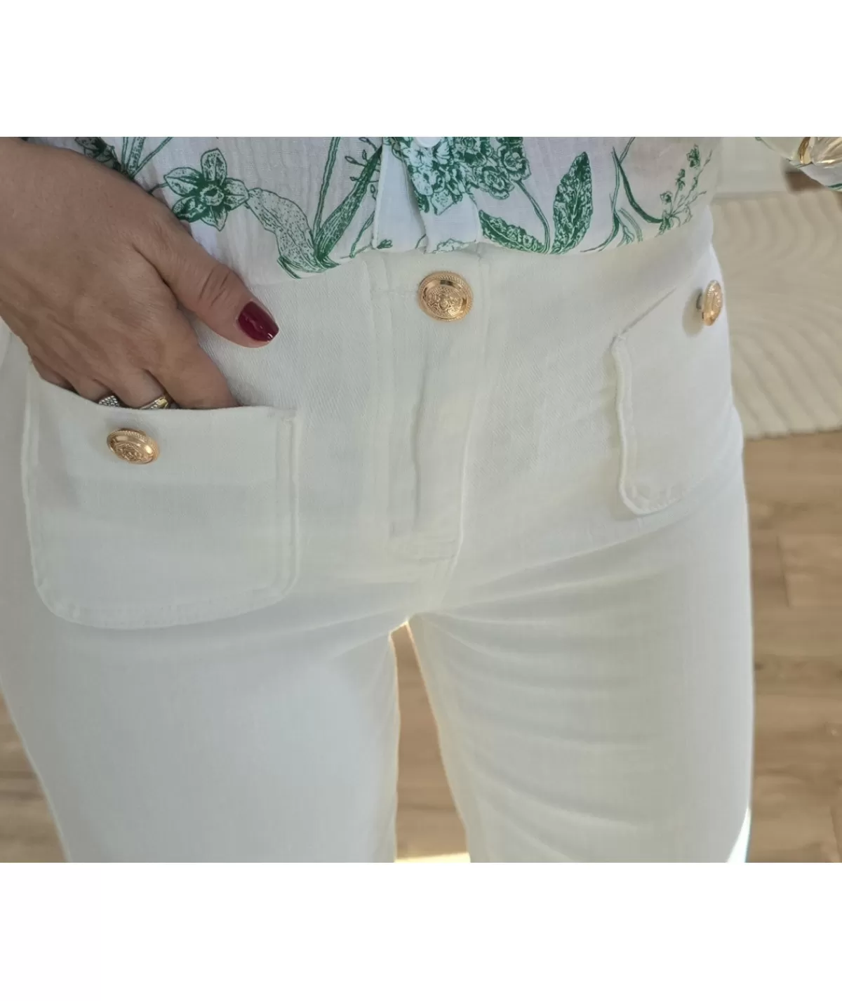 La boutique de Lilie Jeans / Pantalons>JEANS PRISCA Blanc