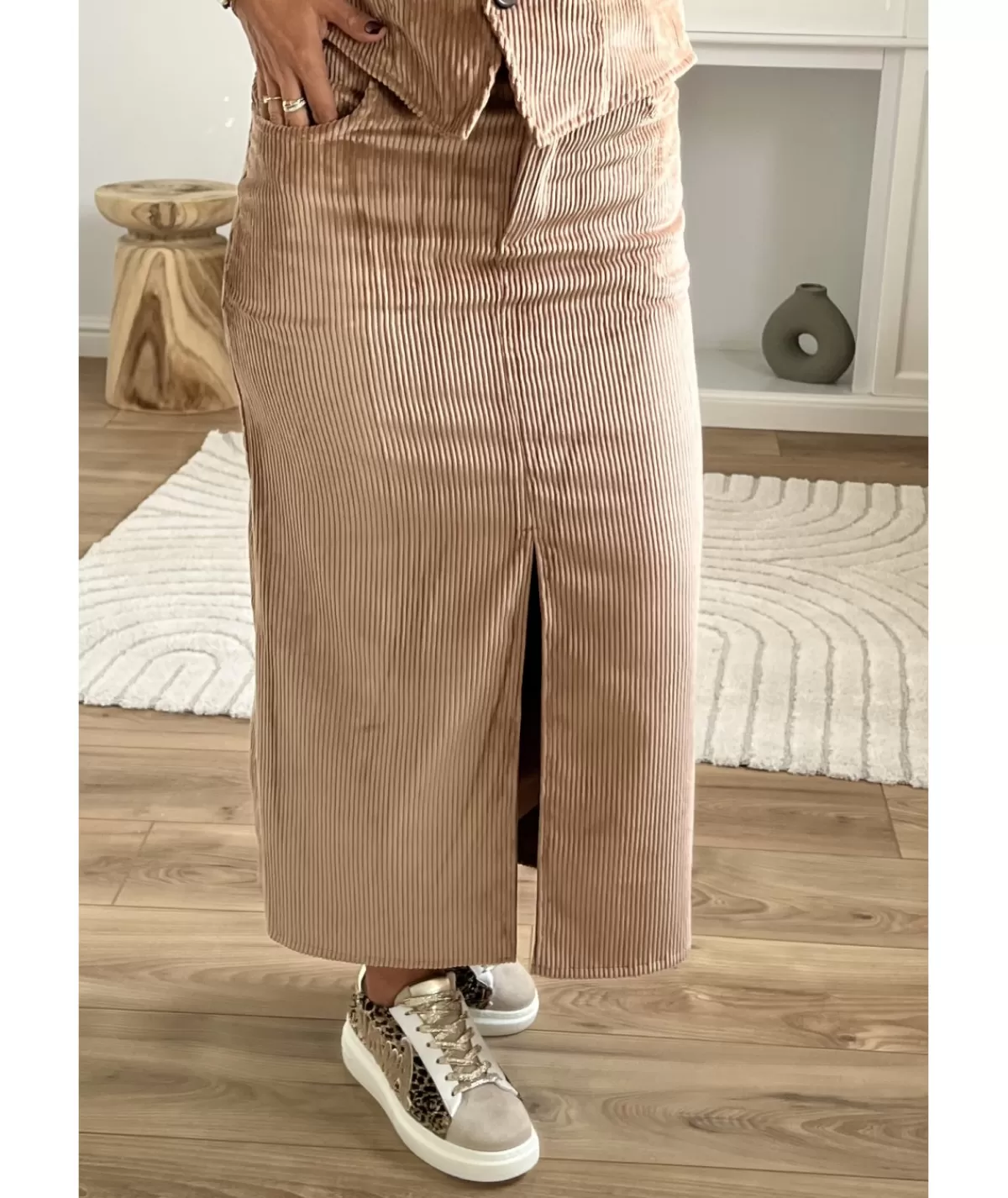 La boutique de Lilie Jupes / Shorts>JUPE ANNE HELENE Taupe