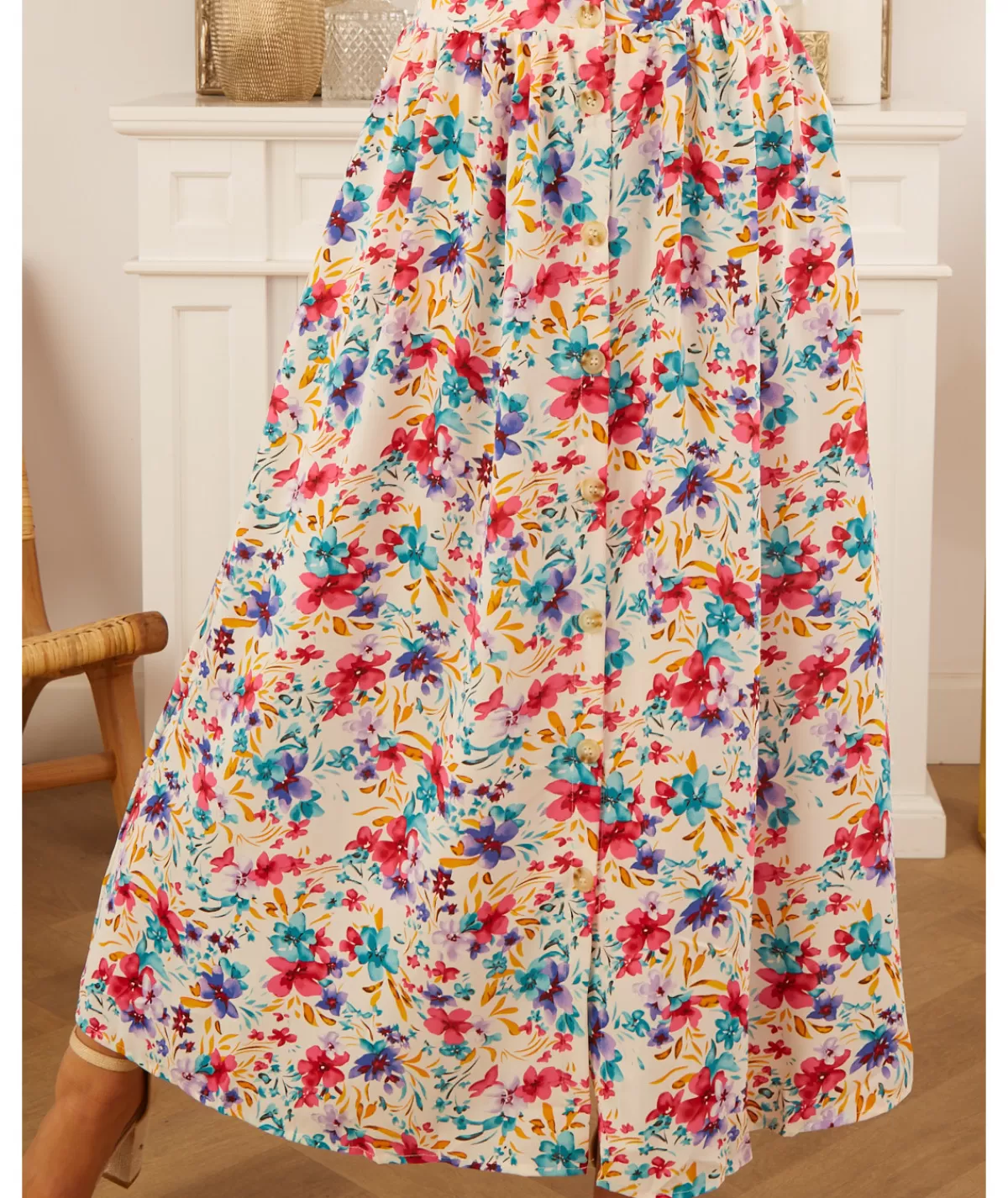 La boutique de Lilie Jupes / Shorts>JUPE DELPHINE LONGUE Bleu