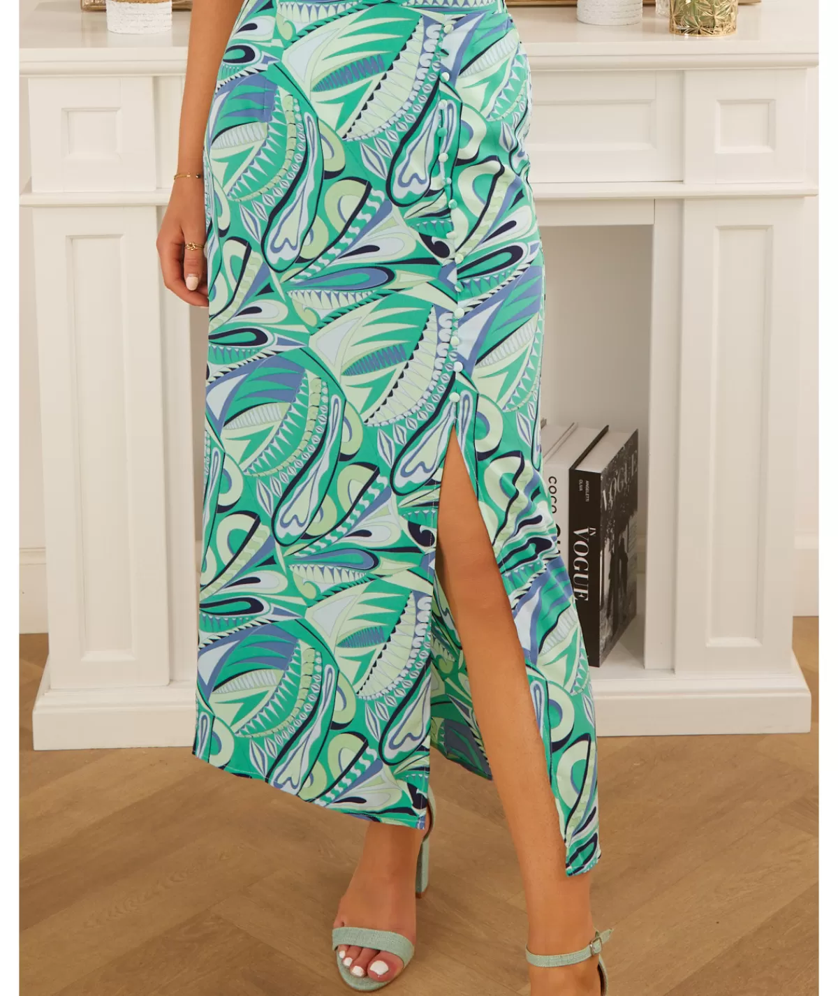 La boutique de Lilie Jupes / Shorts>JUPE LONGUE LAURINE Vert