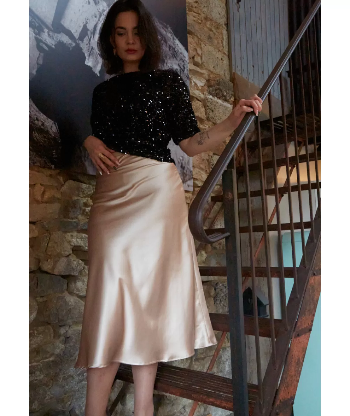 La boutique de Lilie Jupes / Shorts>JUPE LONGUE VALENTINE Dore