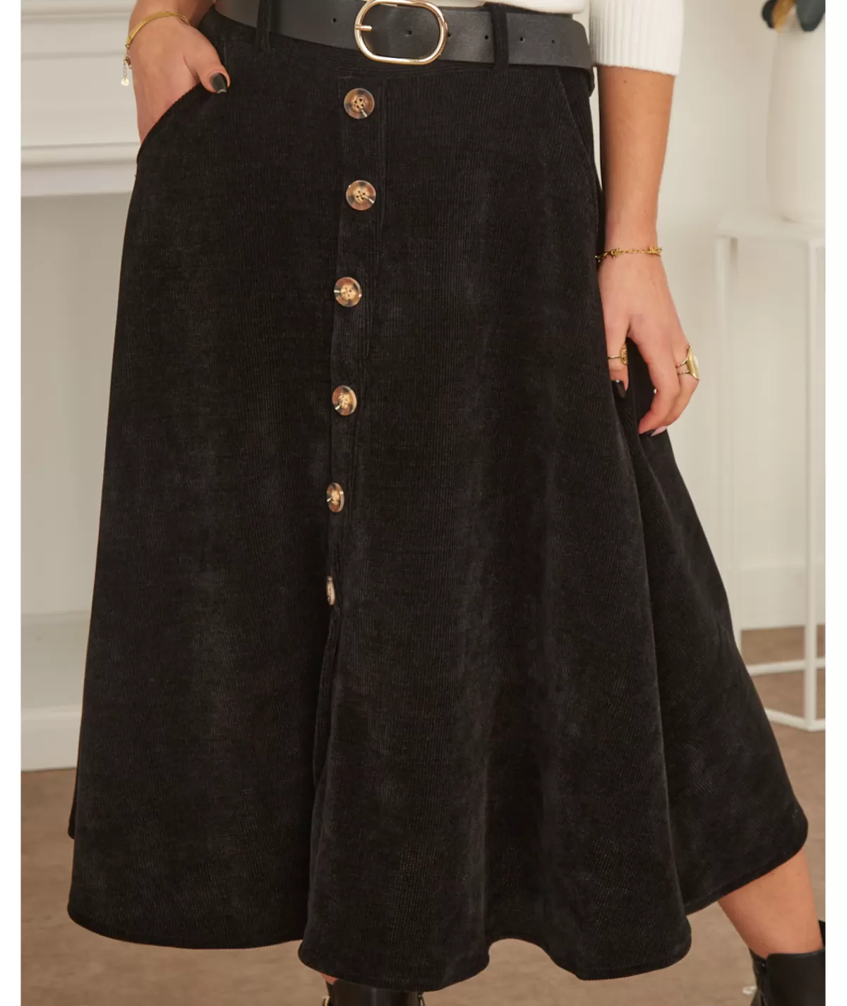 La boutique de Lilie Jupes / Shorts>JUPE NAELYS Noir