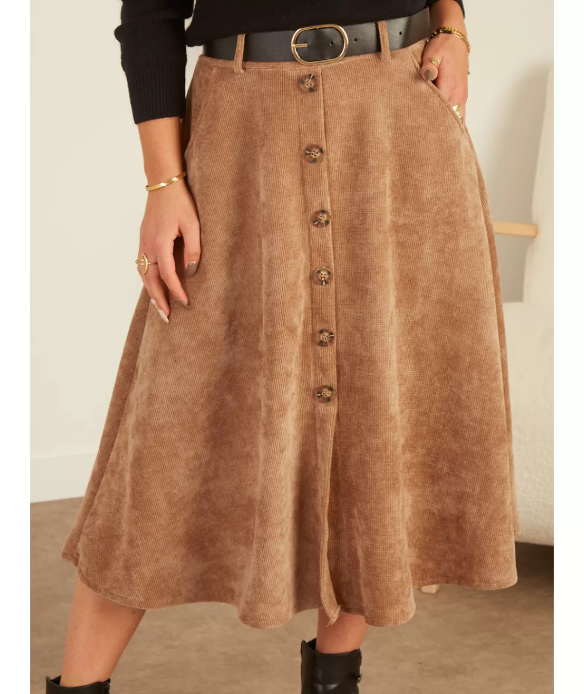 La boutique de Lilie Jupes / Shorts>JUPE NAELYS Camel