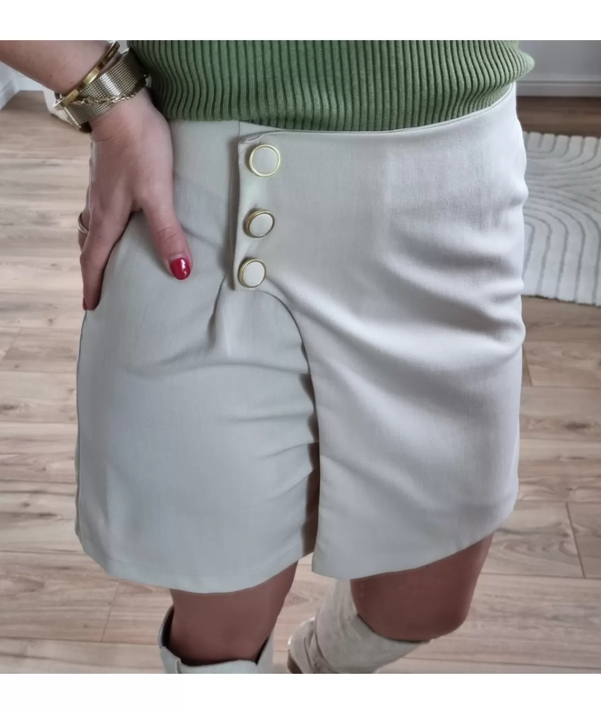 La boutique de Lilie Jupes / Shorts>JUPE SHORT VIVIANE Beige