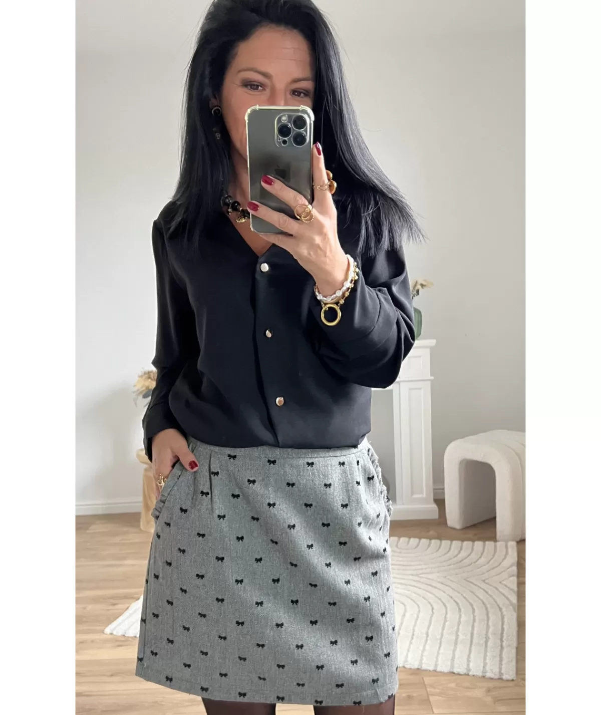 La boutique de Lilie Jupes / Shorts>JUPE VIRGINIE Gris