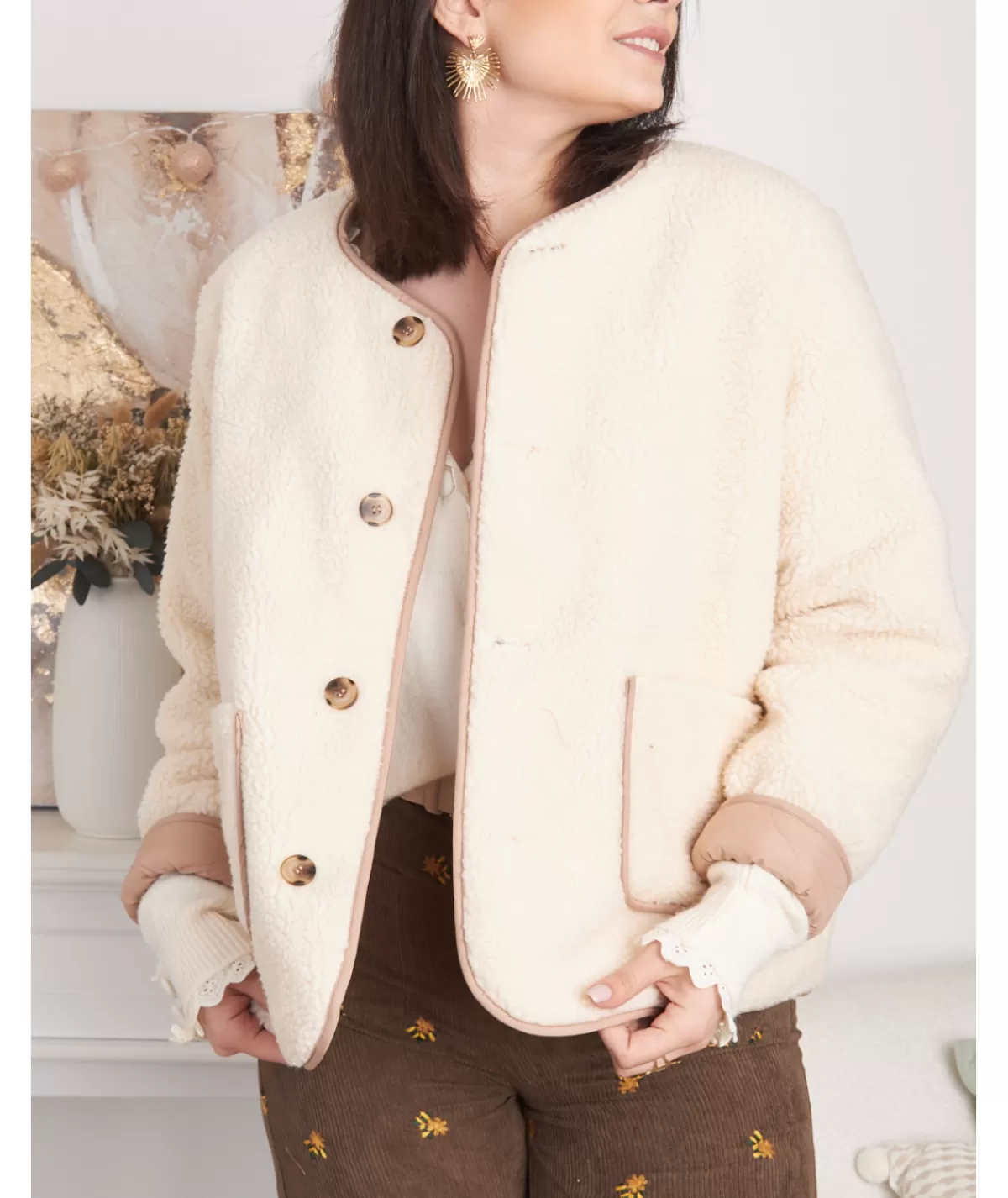 La boutique de Lilie Manteaux>MANTEAU ADELINE REVERSIBLE Beige