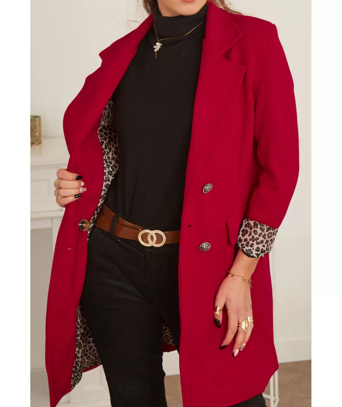 La boutique de Lilie Manteaux>MANTEAU CAPUCINE Rouge