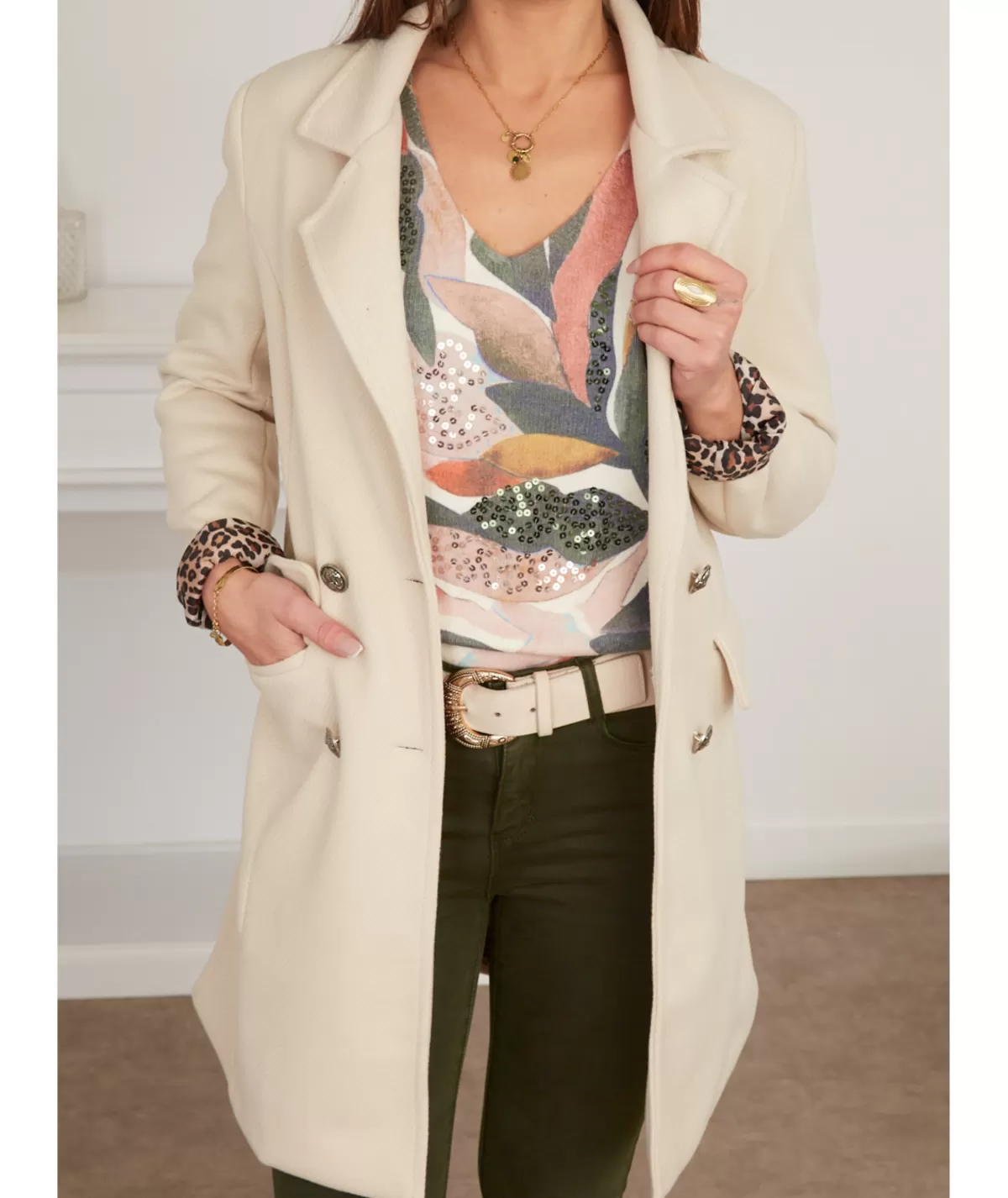 La boutique de Lilie Manteaux>MANTEAU CAPUCINE BEIGE CLAIR Ivoire/ecru