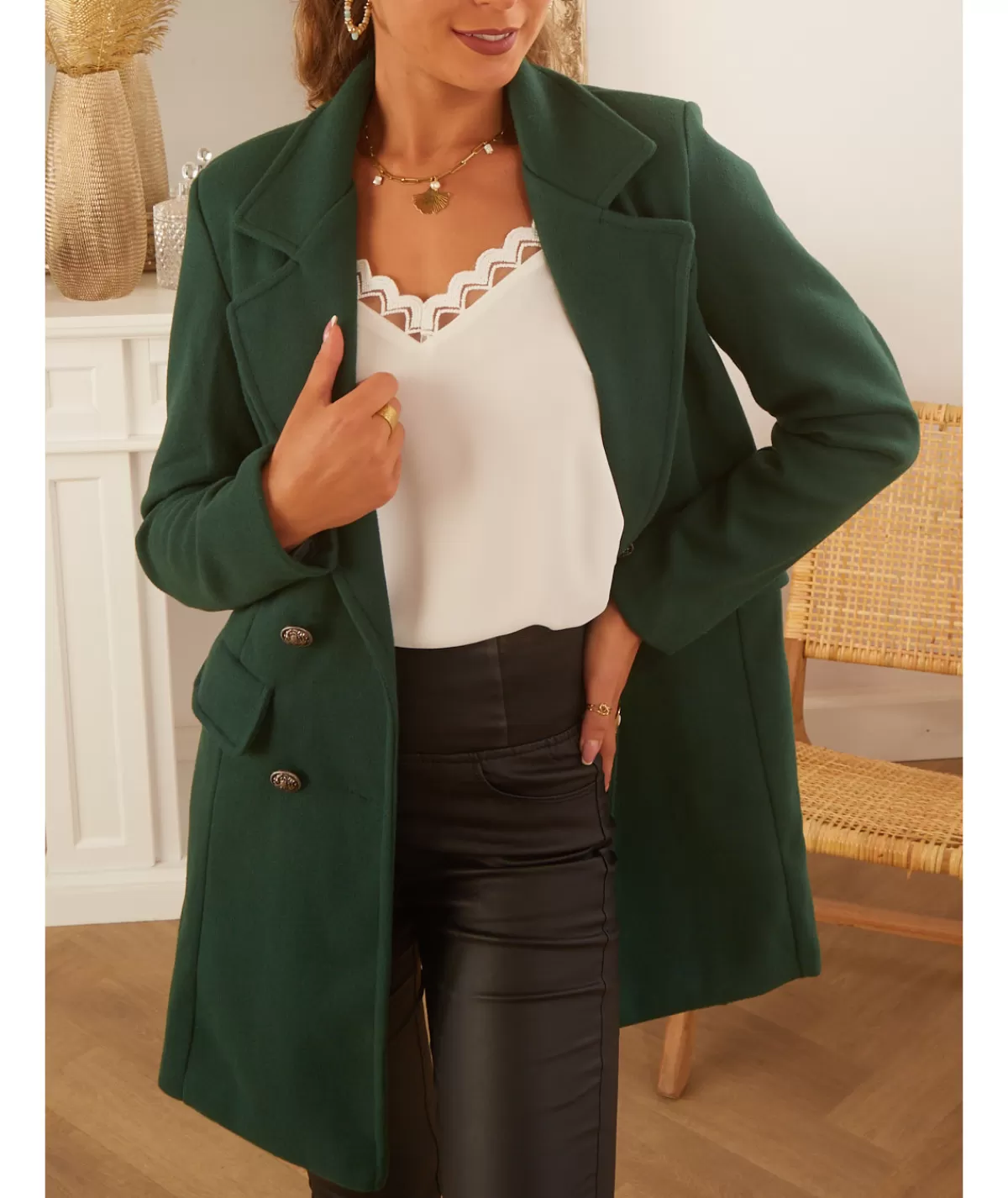 La boutique de Lilie Manteaux>MANTEAU VIVIANE II Vertsapin