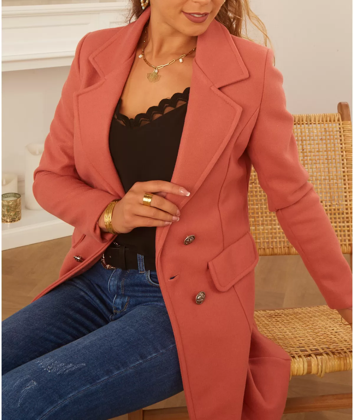 La boutique de Lilie Manteaux>MANTEAU VIVIANE II Vieuxrose