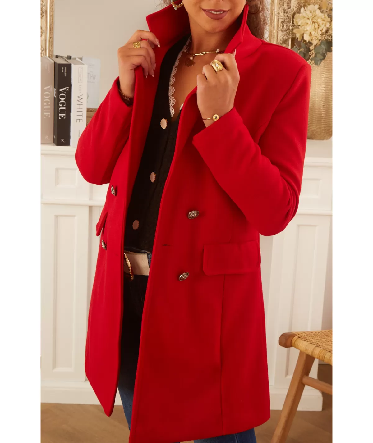 La boutique de Lilie Manteaux>MANTEAU VIVIANE III Rouge