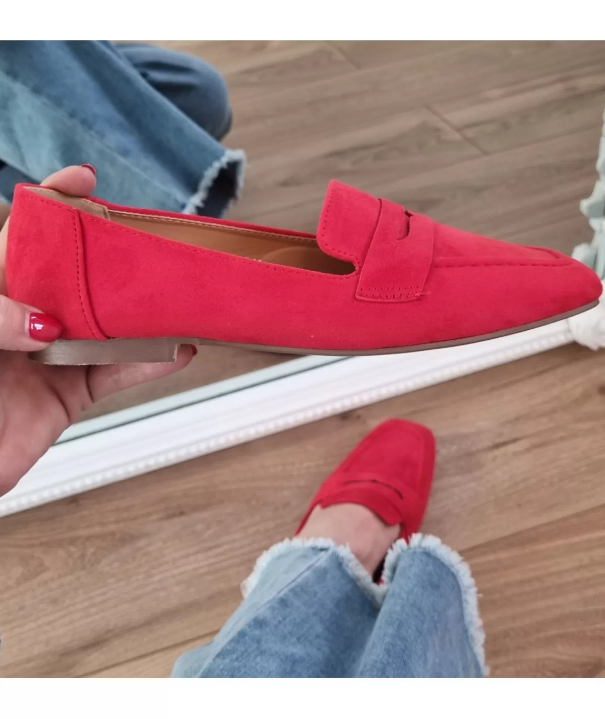 La boutique de Lilie Derbies & Mocassins>MOCASSIN ROMANE Rouge