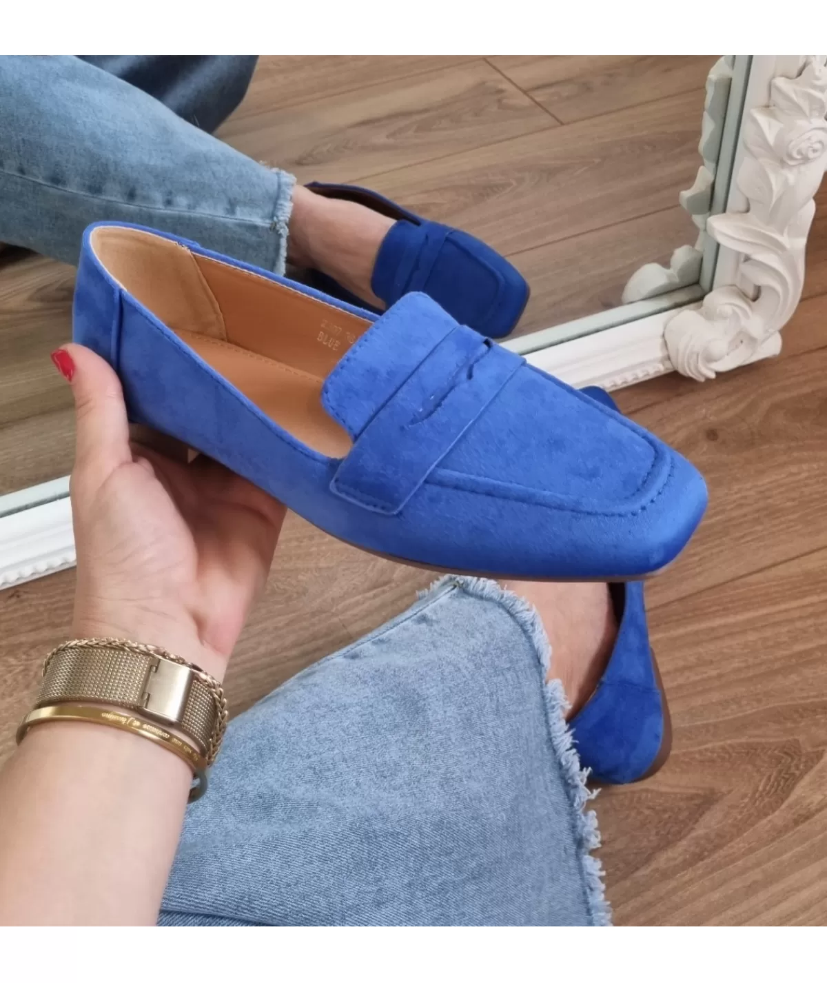 La boutique de Lilie Derbies & Mocassins>MOCASSIN ROMANE Bleuelectrique