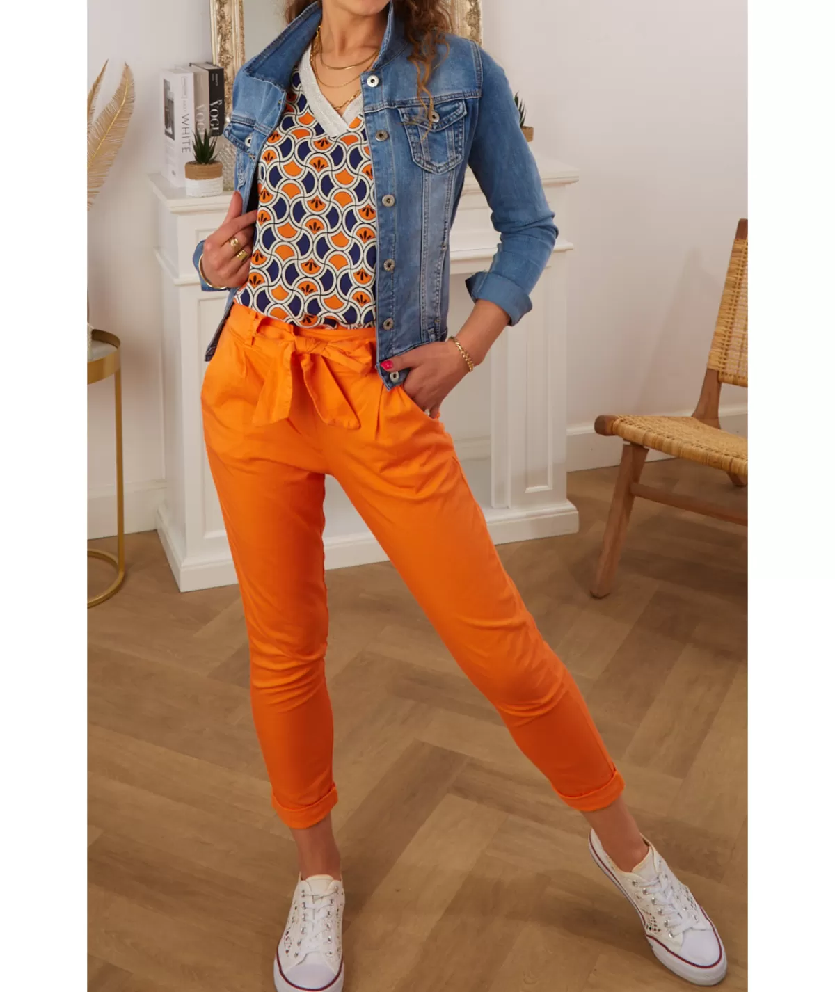 La boutique de Lilie Jeans / Pantalons>PANTALON 7/8 THAIS II Orange