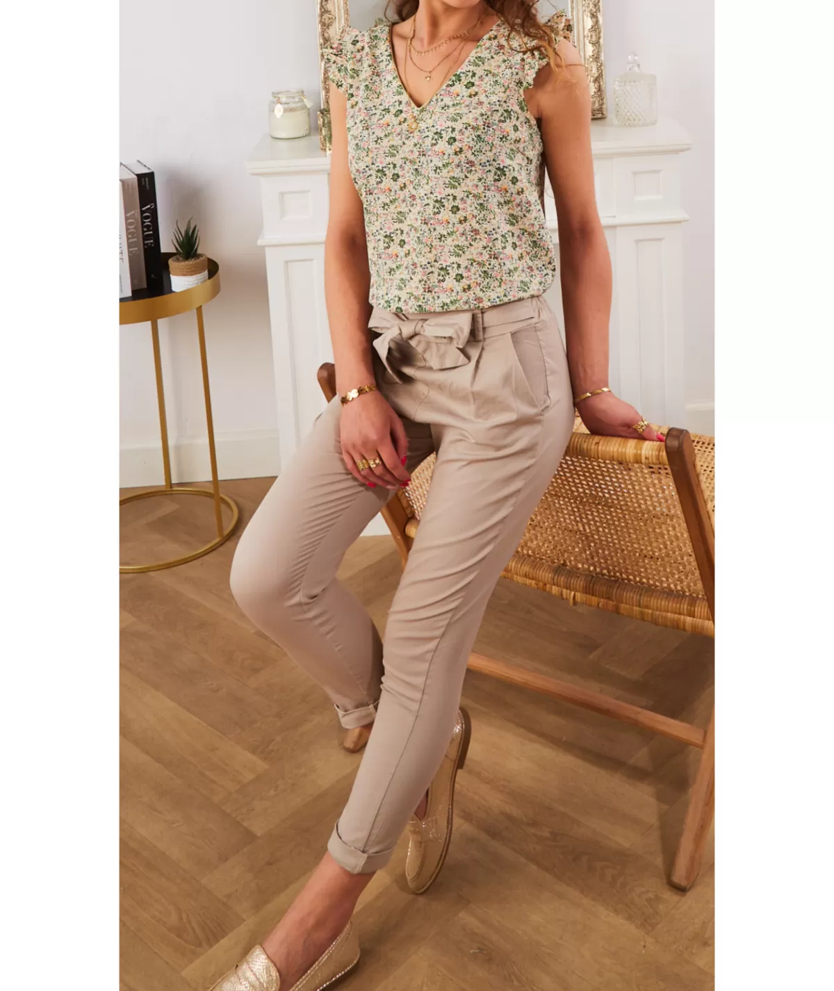 La boutique de Lilie Jeans / Pantalons>PANTALON 7/8 THAIS III Beige