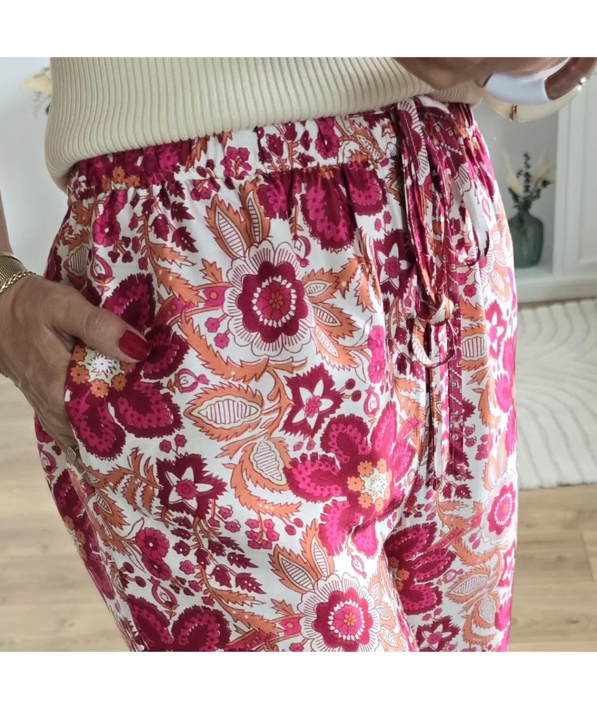 La boutique de Lilie Jeans / Pantalons>PANTALON AUGUSTA Rouge