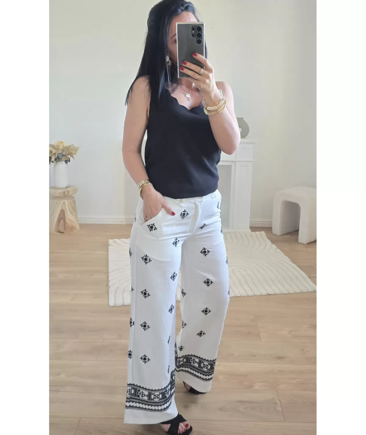 La boutique de Lilie Jeans / Pantalons>PANTALON CLAIRE EN LIN Blanc