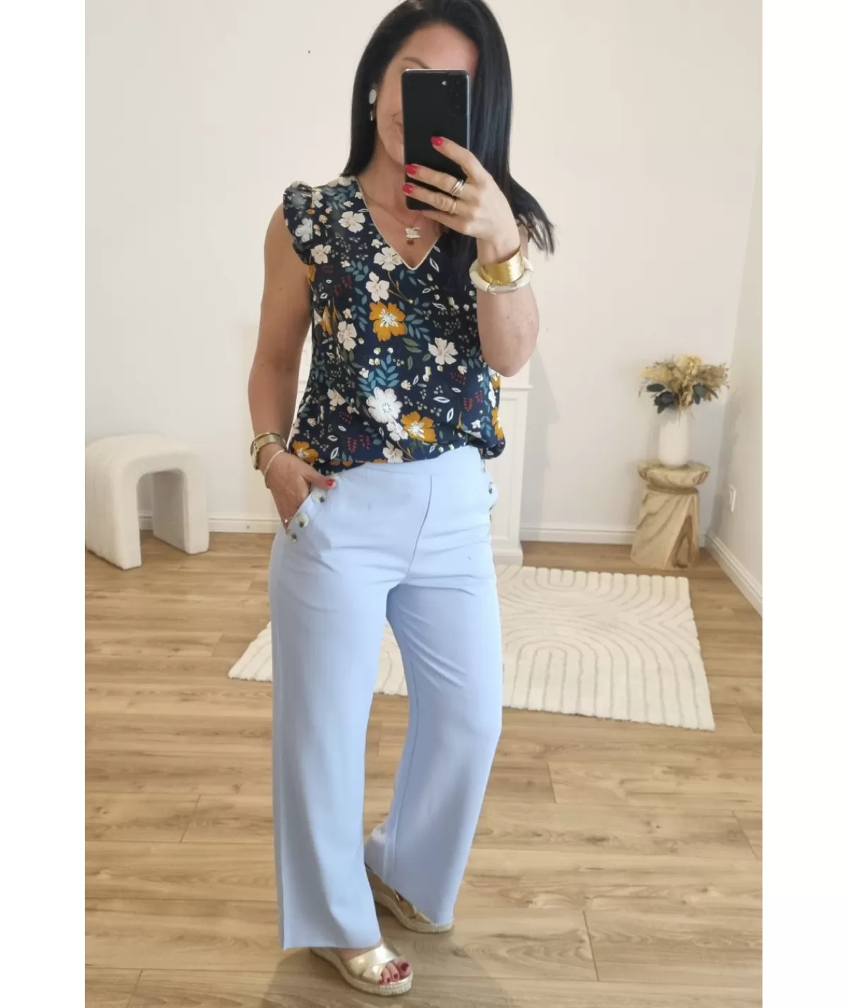 La boutique de Lilie Jeans / Pantalons>PANTALON ROSE MARIE Bleuciel