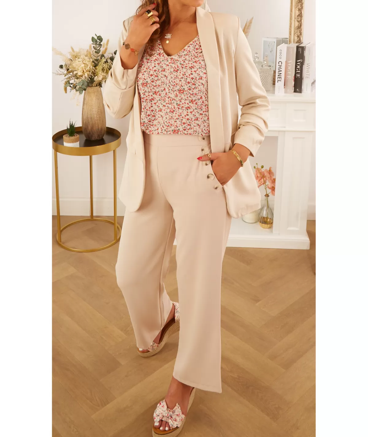 La boutique de Lilie Jeans / Pantalons>PANTALON ROSE MARIE Beige