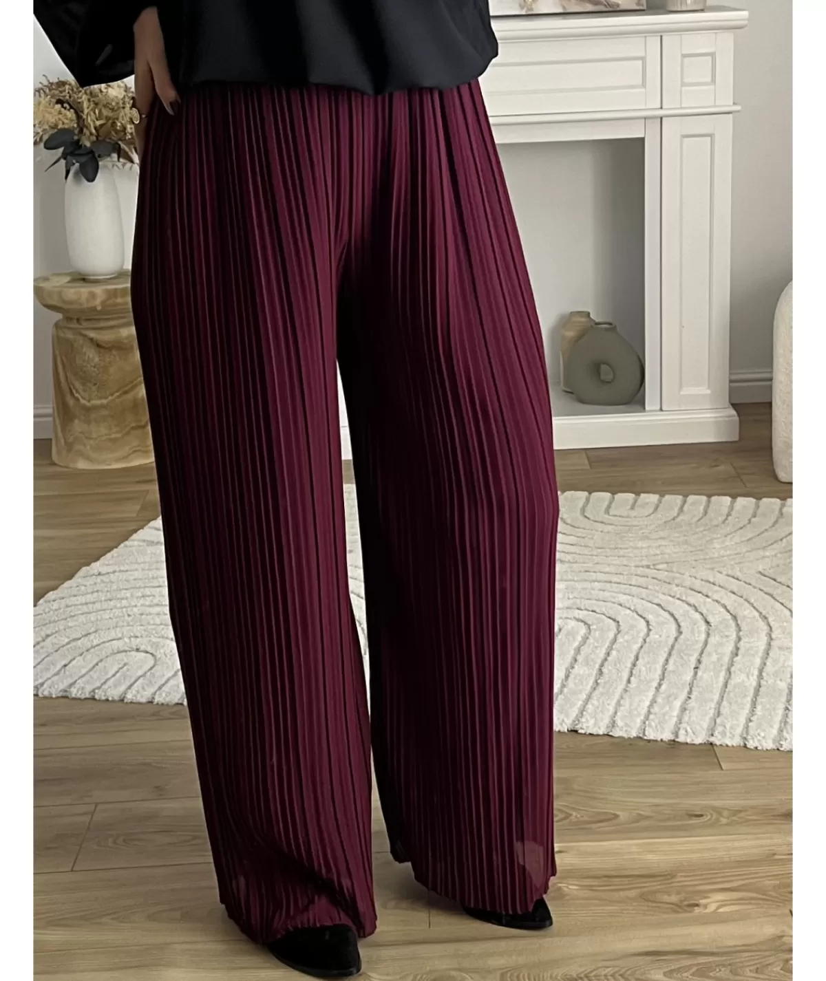 La boutique de Lilie Jeans / Pantalons>PANTALON SAMIRA Bordeaux