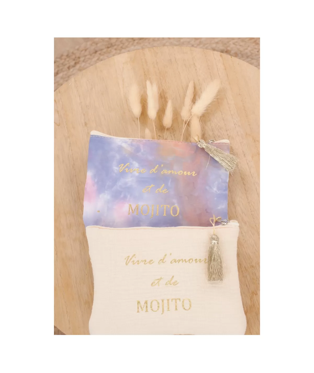 La boutique de Lilie Sacs / Idées Cadeaux>POCHETTE AMOUR ET MOJITO Multicolore