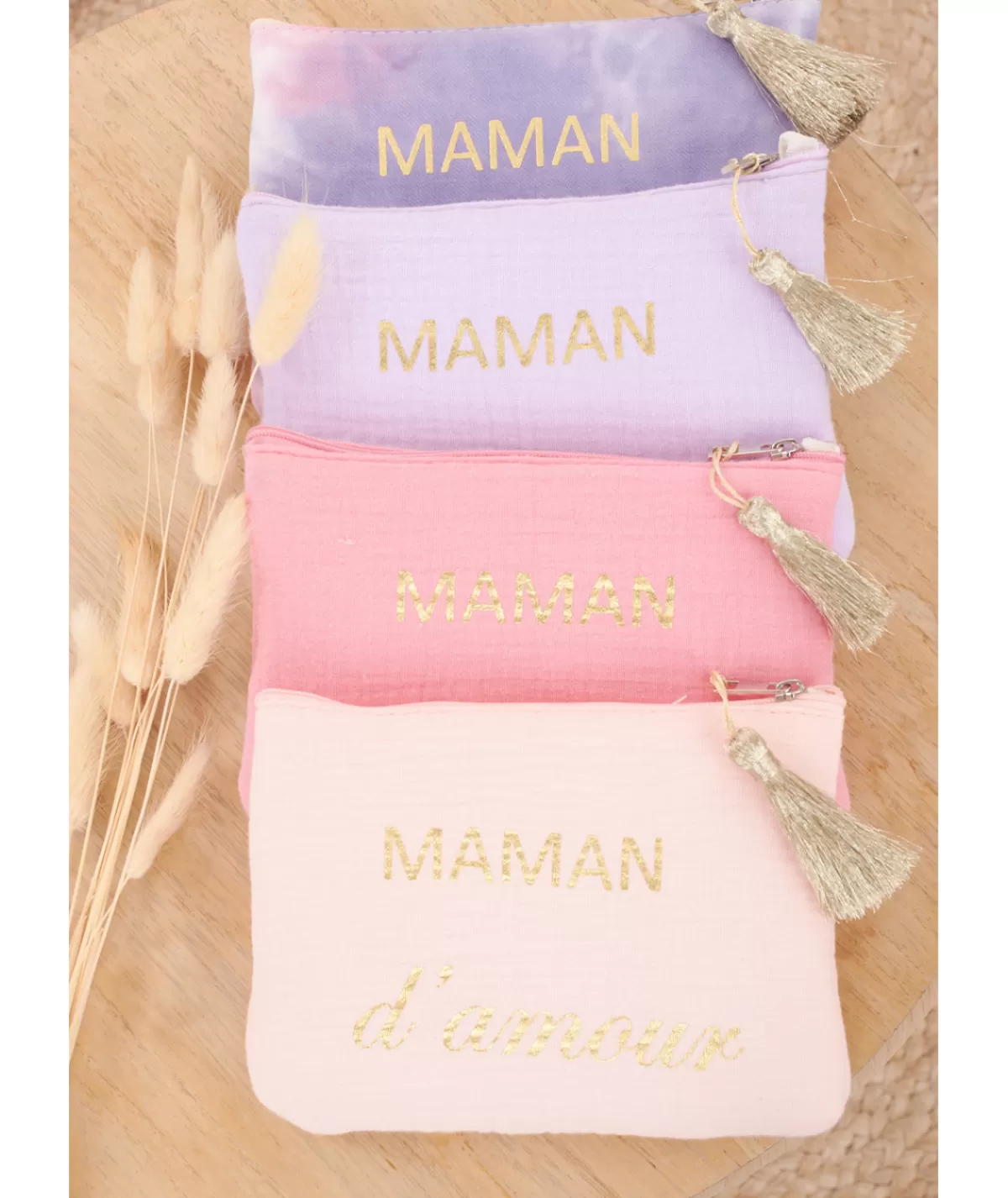 La boutique de Lilie Sacs / Idées Cadeaux>POCHETTE MAMAN D AMOUR Multicolore