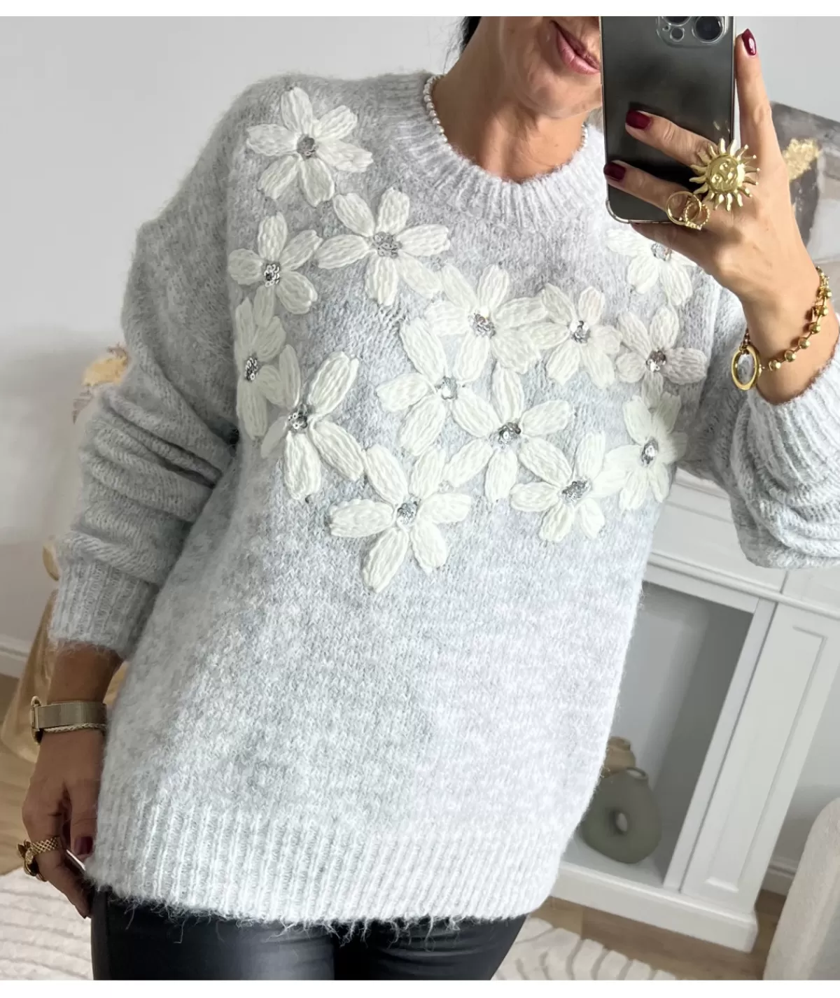 La boutique de Lilie Pulls / Gilets>PULL AGATHE Gris