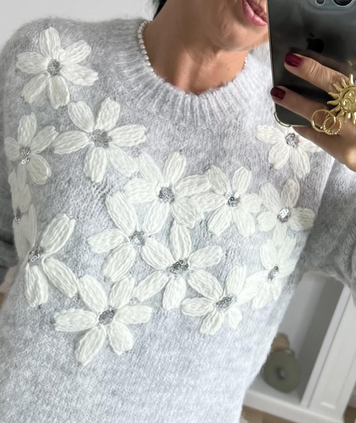 La boutique de Lilie Pulls / Gilets>PULL AGATHE Gris