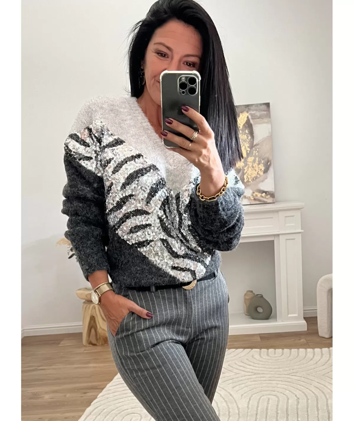 La boutique de Lilie Pulls / Gilets>PULL CALIE Gris