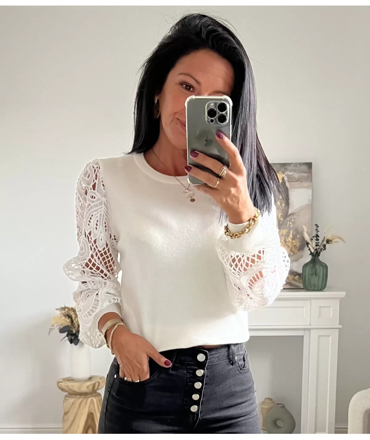 La boutique de Lilie Pulls / Gilets>PULL CLAUDE Blanc