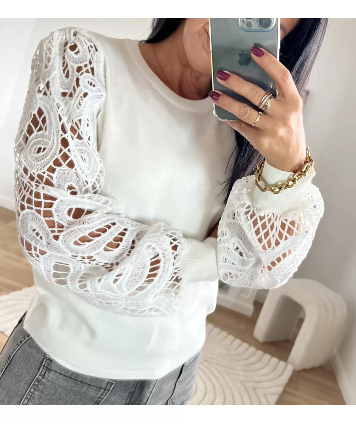 La boutique de Lilie Pulls / Gilets>PULL CLAUDE Blanc