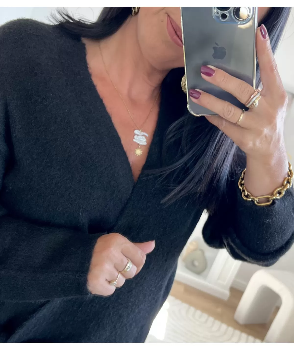 La boutique de Lilie Pulls / Gilets>PULL CLEMENCE Noir