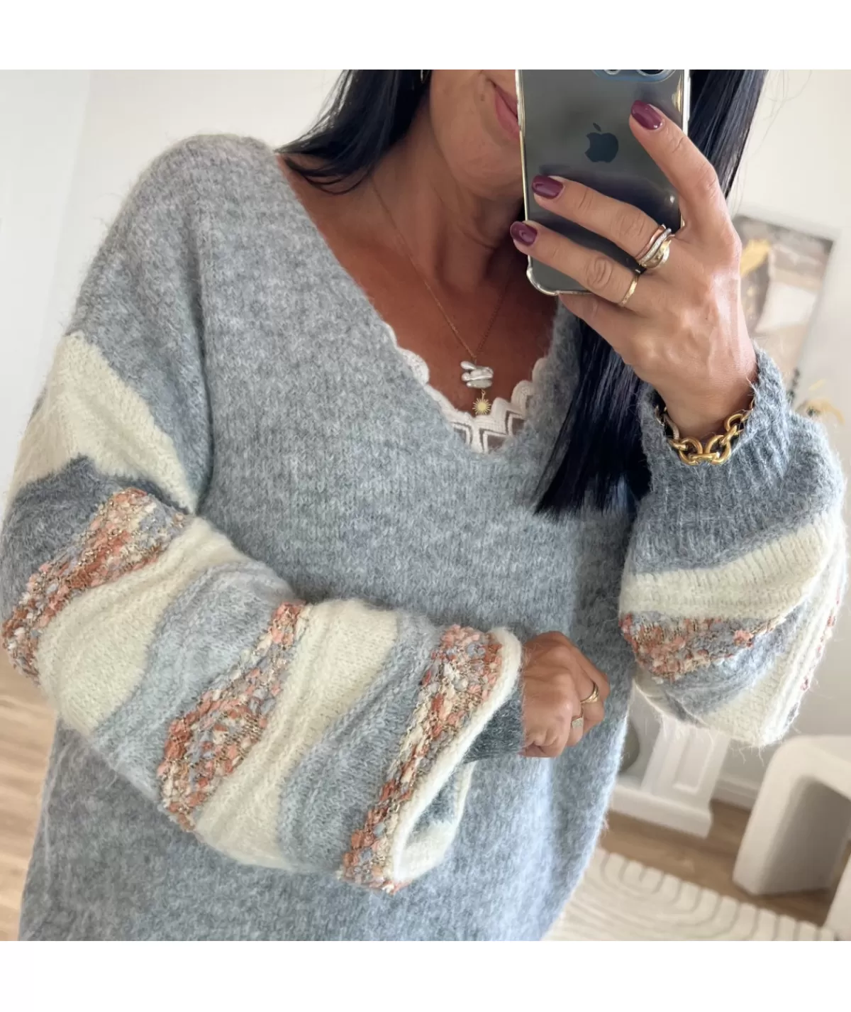 La boutique de Lilie Pulls / Gilets>PULL CLEMENT Gris