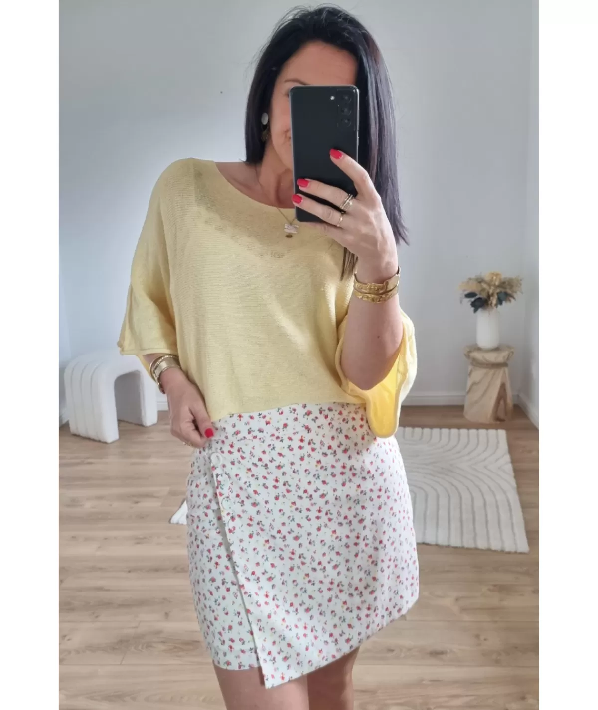 La boutique de Lilie Pulls / Gilets>PULL COURT ANNE-SOPHIE Jaune