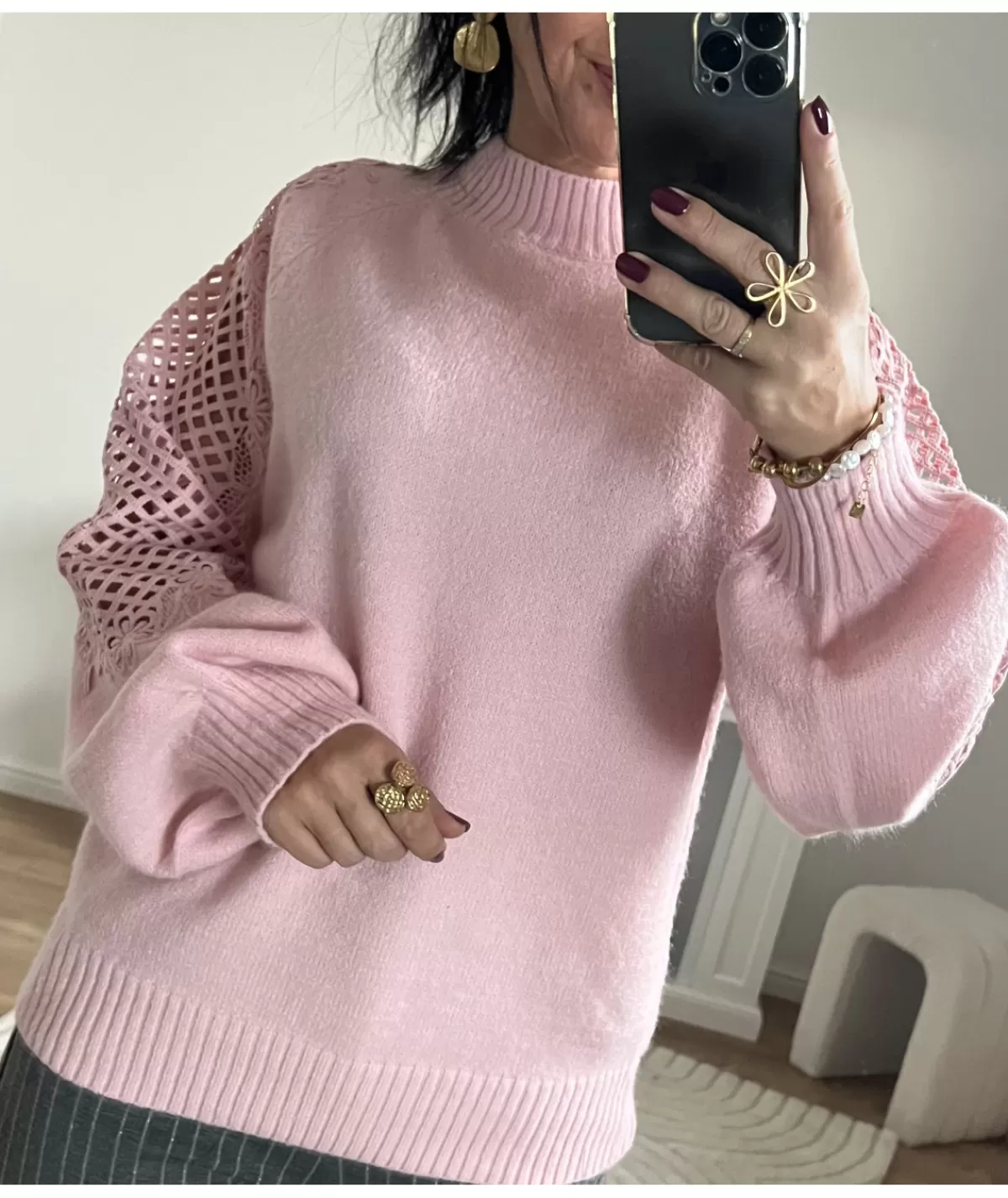 La boutique de Lilie Pulls / Gilets>PULL EDNA Rose